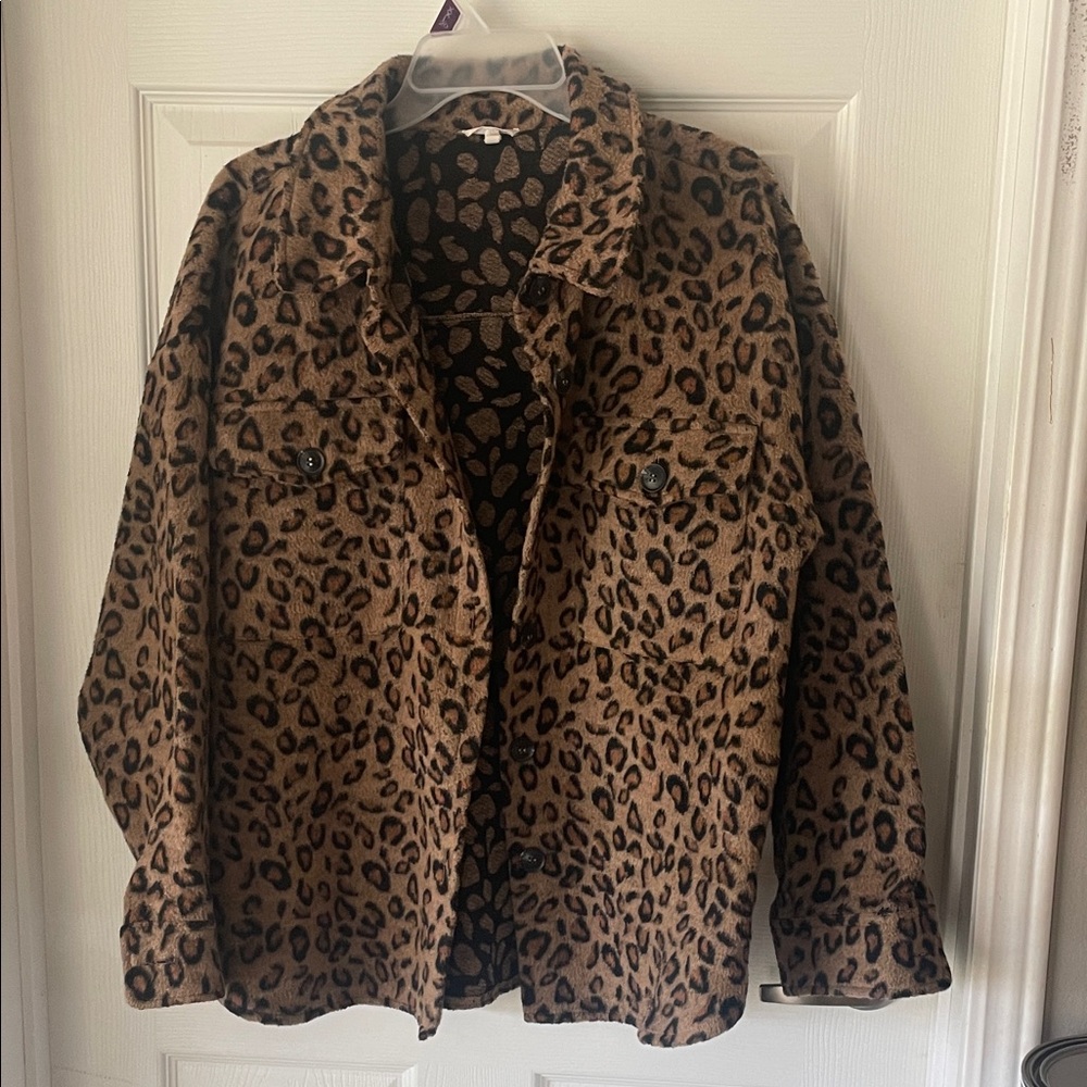 JODIFL Brown Leopard Print Teddy Jacket